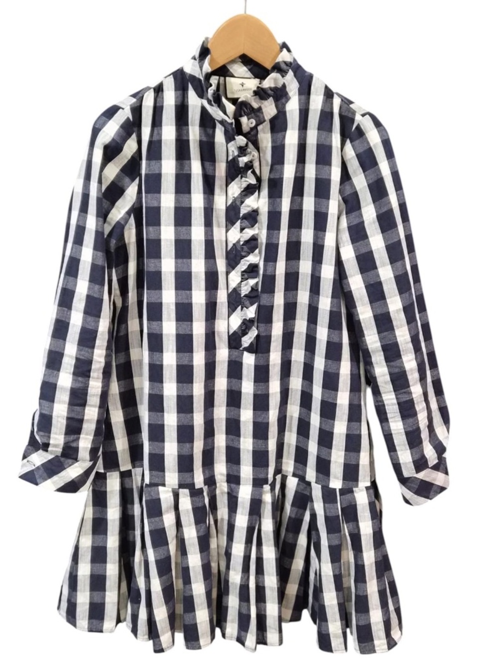 Tuckernuck | Blue and White Ruffled Bottom Dress | Size Small - Picture 3 of 6